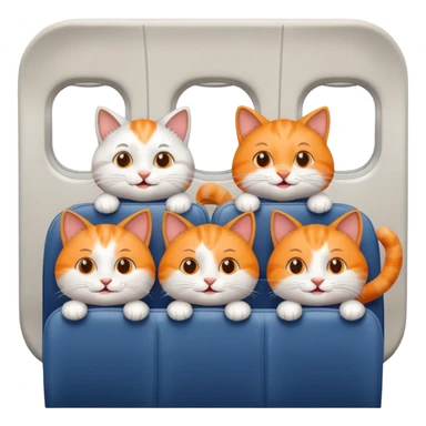 4 happy cats on an airplane sticker