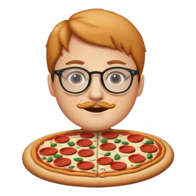pizza face with glassess sticker