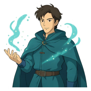 handsome guy, fantasy outfit, magical aura sticker
