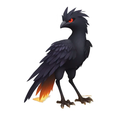 Fantasy legendary godly dark bird shadow-type-Phoenix Fakemon full body sticker