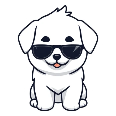 Maltese with sunglasses sticker