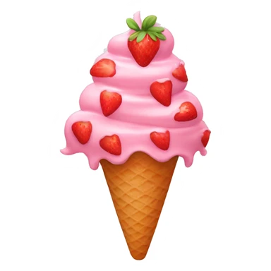 red strawberry ice cream sticker