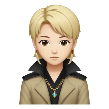 Rumi from K-pop demon hunters brown and blonde hair sticker