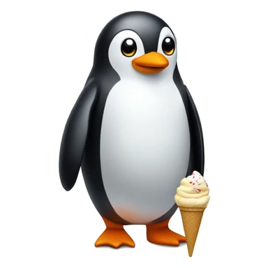 penguin HOLDING ICE CREAM sticker