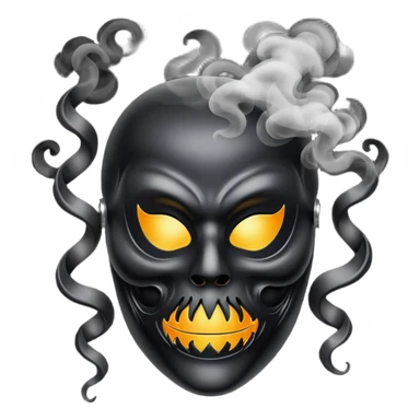 curved mask, poisonous, black smoke emitted sticker