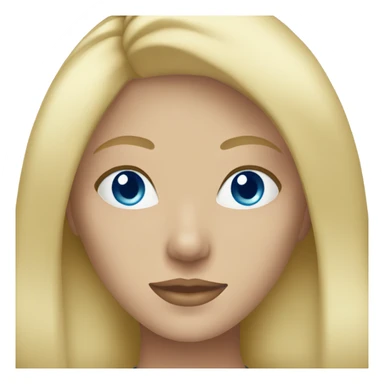 Blonde girl blue eyes face mask sticker