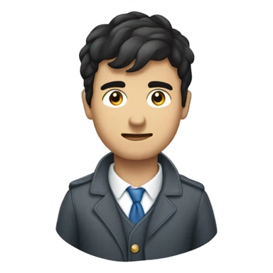 Een blanke man met donker haar die een horloge vasthoudt  sticker