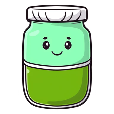 cute cartoon mint chutney character with smiling face sticker