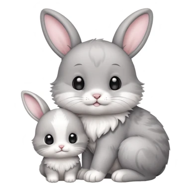 Cute Kitten a cute bunny  sticker