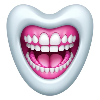 A huge mouth designed with computer graphics, featuring a digital effect sticker