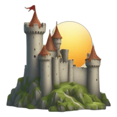 medieval castle with a dragon sticker