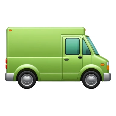 emoji of light green color delivery car sticker