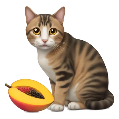 Cat with mango sticker