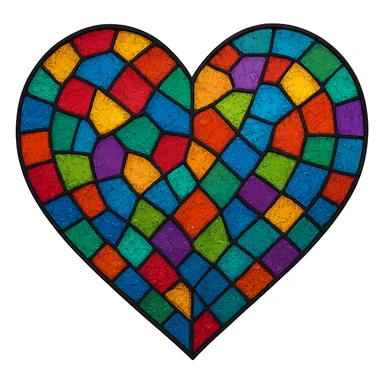 heart with a stained glass mosaic sticker