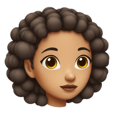 girl with 2 afro puffs sick sticker