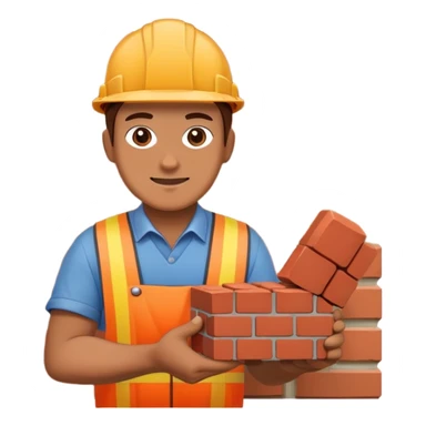 bricklayer holding a brick sticker