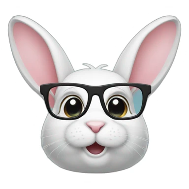 rabbit with black spectacles  sticker