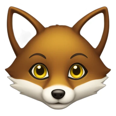 small dark brown fox with yellow eyes and a dark green hood that smile sticker