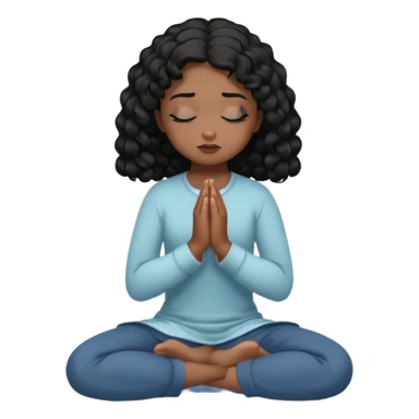 girl praying on knees curls black sticker