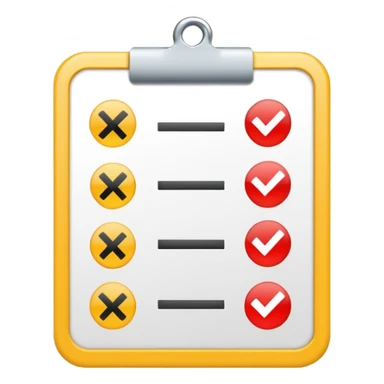 checklist with plus sticker