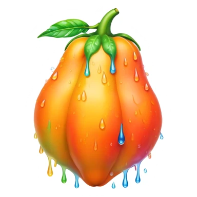 Wet rainbow dripping papaya sticker