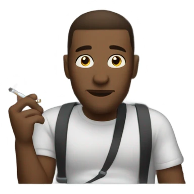 male in car interior smoking sticker