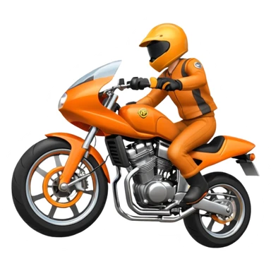 Orange Motorcycle wheelie sticker