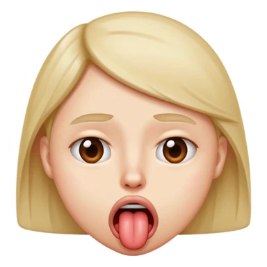 Upset, sticking tongue out at someone sticker