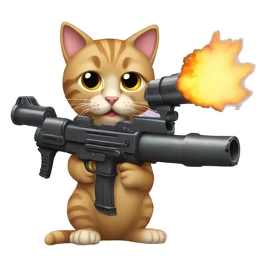 cat with minigun  sticker