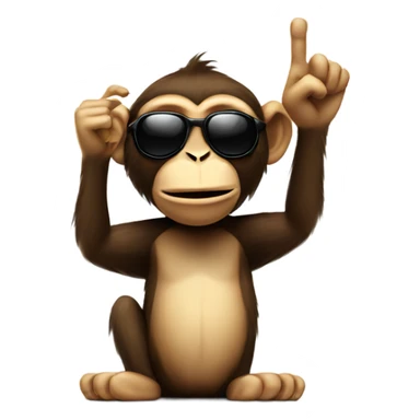 monkey with shades and a middle finger up sticker