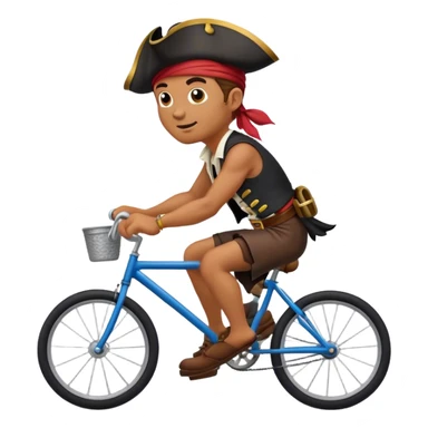A pirate riding a bike sticker