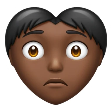 a black heart frowning sad with tears sticker