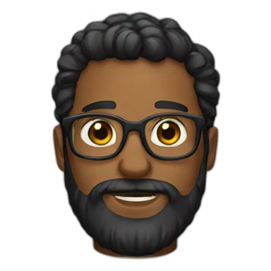 black bearded geek sticker