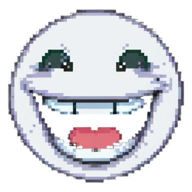 smiling face with big teeth and wide grin, happy expression sticker