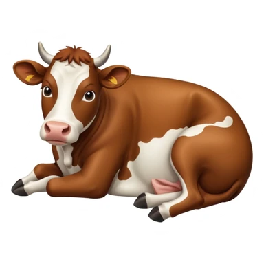 Lying cow sticker