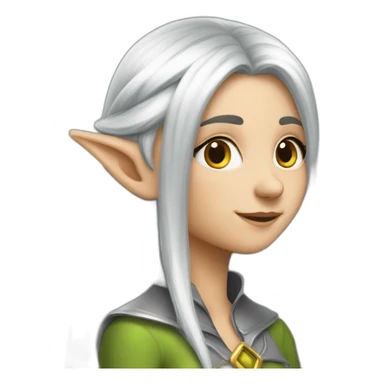 silver-hair-shy-kind-elf-girl sticker