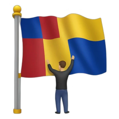 Romania flag in hand sticker