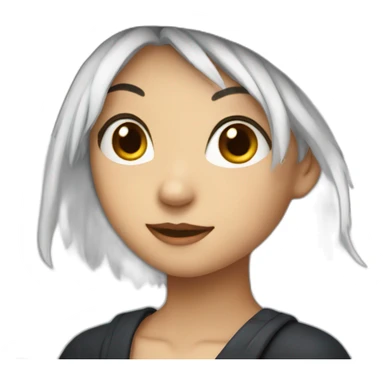 Young witch with white hair and cap sticker