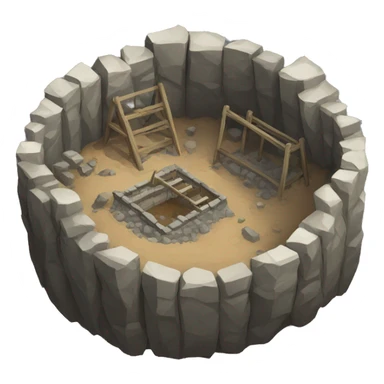 medieval stone mining pit sticker