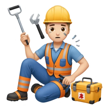 para una capacitacion, necesito una imagen animada que represente un accidente de trabajo sticker