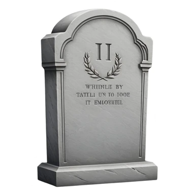 gravestone in cemetery with engraved text sticker