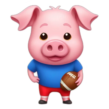 pig with red football tshirt sticker