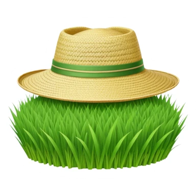 Cinematic Realistic image of a traditional rice farmer's hat, crafted from woven natural fibers with delicate texture details, set against a lush backdrop of vibrant green rice paddies under gentle, early morning light that evokes rural tradition. sticker