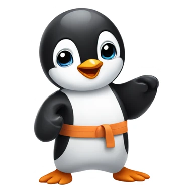 Baby cute penguin doing karate sticker