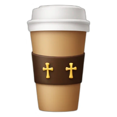 Coffee with 3 roman crosses sticker