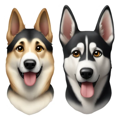 German shepherd and husky sticker