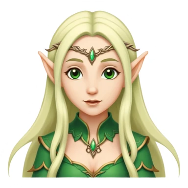 female elf with pointed ears and long hair sticker
