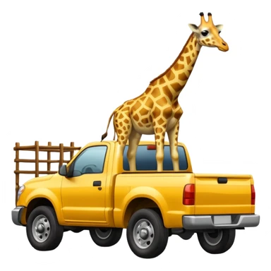 giraffe in the back of a pickup truck sticker