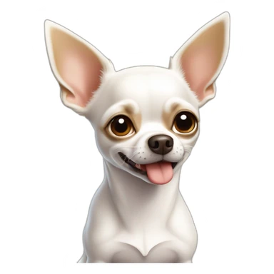 White short-haired, smooth-coated Chihuahua with tan markings, sitting obediently and attentively￼ sticker