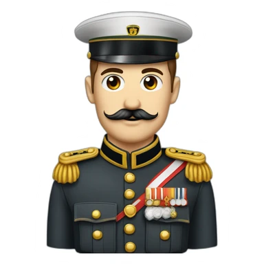 Militaire allemand portant une petite moustache carré et coiffé avec les cheveux plaqué sticker